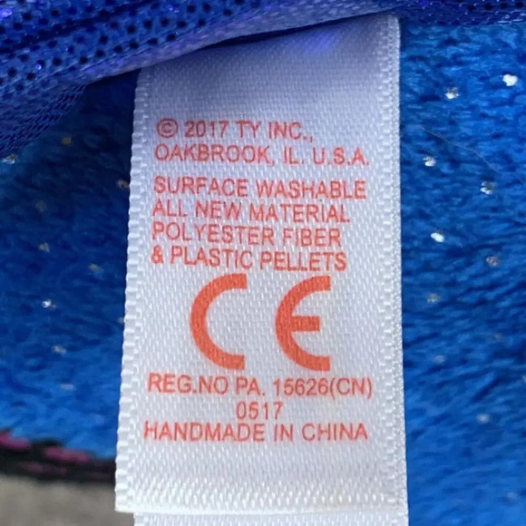 TY BEANIE BOOS AQUA THE 8" BLUE METALLIC FISH PLUSH STUFFED ANIMAL 2017 - Picture 5 of 10